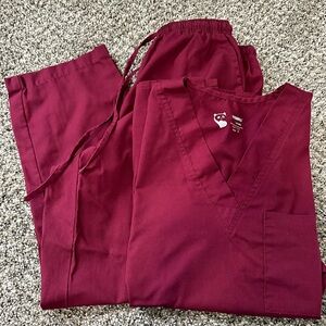 Burgundy Scrub Set - Size Small